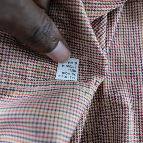 Jos. A. Bank Men's Travelers's Collection XL Button Down Shirt Brown Checked - Picture 7 of 10